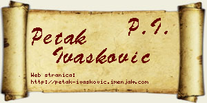 Petak Ivašković vizit kartica
